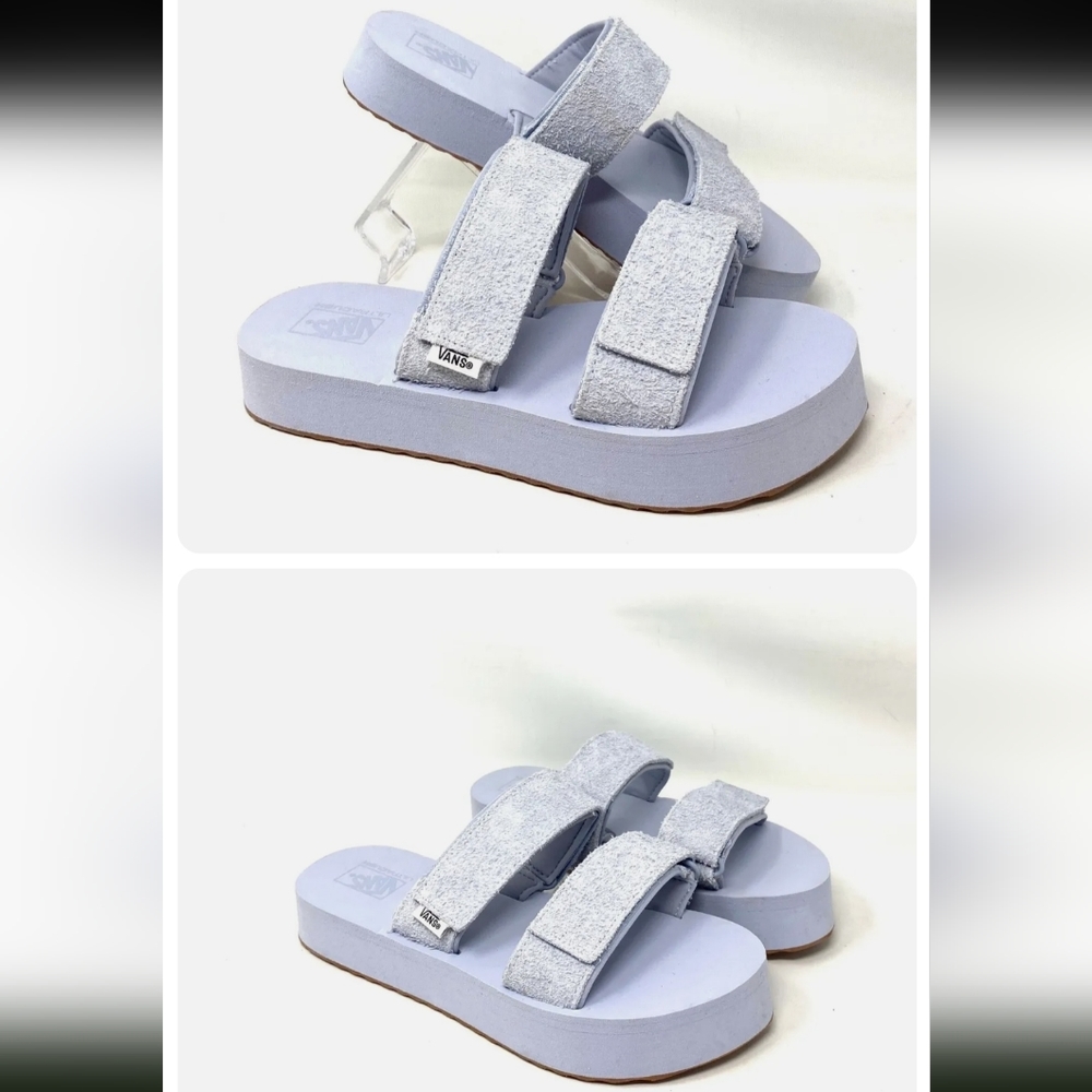 lavender vans cayucas mega platform double strap sandals